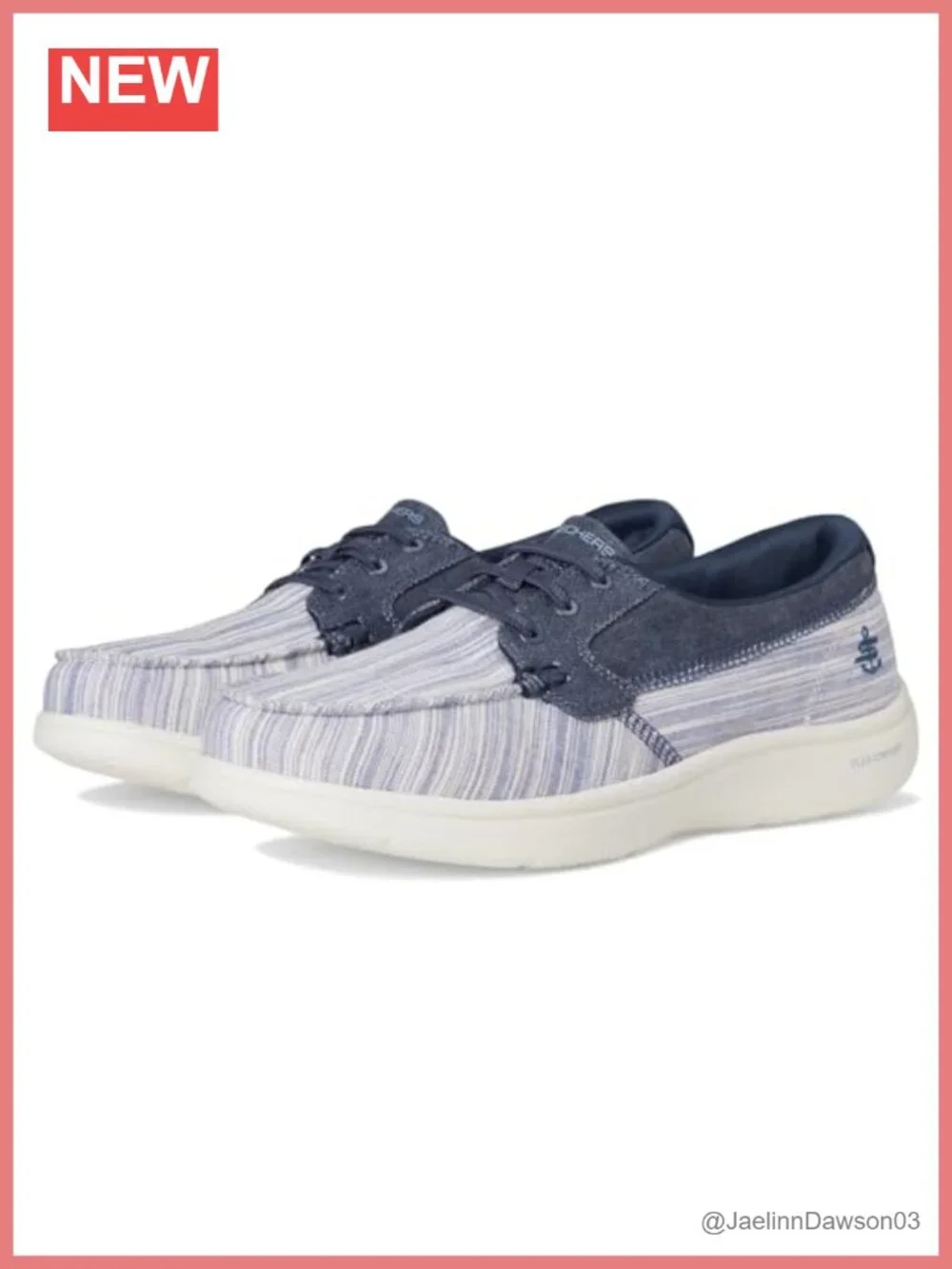 Women's Striped Metallic Canvas Boat Shoes, No Tie Fit, Air-Cooled Cushioned
